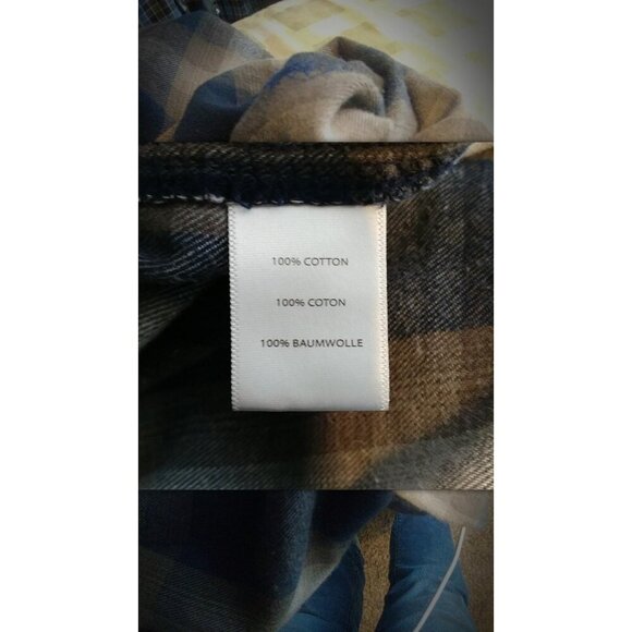 Noble Outfitters Men's Dark Blue & White Tartan Plaid Flannel Shirt Size XXL - Picture 4 of 7